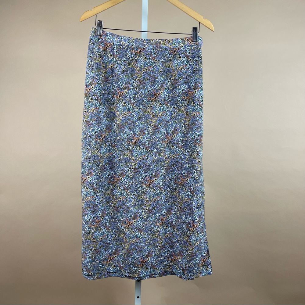 Christopher & Banks Ditsy Floral Size 8 90's Retro Midi Summer Skirt Pastel